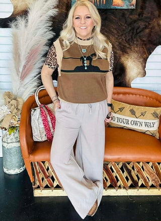 VEST IN THE WEST-Short Sleeves-POL-Motis & Co Boutique, Women's Fashion Boutique in Carthage, Missouri