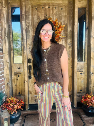 Owen Olive Vintage Striped Pant-Pants-Turquoise Haven-Motis & Co Boutique, Women's Fashion Boutique in Carthage, Missouri