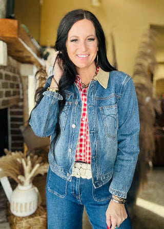 Ginger Red Plaid Western Blouse