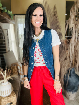 Bonnie Button Front Denim vest-sleeveless-HYFVE-Motis & Co Boutique, Women's Fashion Boutique in Carthage, Missouri