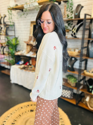 Ada Horseshoe Embroidery sweater-Sweaters-24th-Motis & Co Boutique, Women's Fashion Boutique in Carthage, Missouri