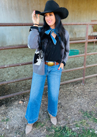 Black Baldy Cattle Cardigan-Cardigans-2 Fly-Motis & Co Boutique, Women's Fashion Boutique in Carthage, Missouri