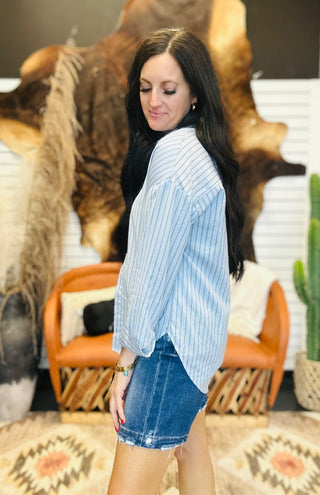 Amelia Long Sleeve Striped Blouse-Long Sleeves-blu pepper-Motis & Co Boutique, Women's Fashion Boutique in Carthage, Missouri
