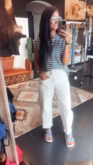 Clay Cropped Barrel Cargo Jeans-Jeans-Risen-Motis & Co Boutique, Women's Fashion Boutique in Carthage, Missouri