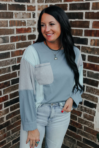 Daisy Color Block Long Sleeve Top-Long Sleeves-MOTIS-Motis & Co Boutique, Women's Fashion Boutique in Carthage, Missouri