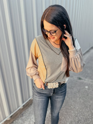 Olive Good Time Color Block Top-Short Sleeves-RC-Motis & Co Boutique, Women's Fashion Boutique in Carthage, Missouri