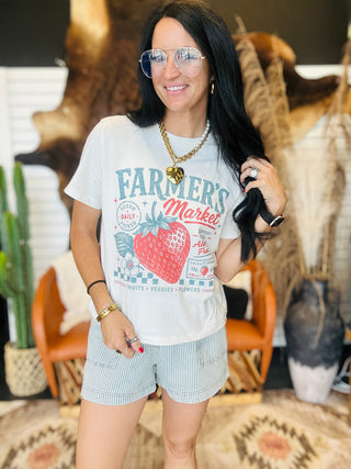 Cecil Pin Stripe Denim Drawstring Shorts-Shorts-blu pepper-Motis & Co Boutique, Women's Fashion Boutique in Carthage, Missouri