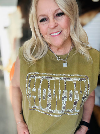 Howdy Camo Graphic Muscle Tank-Graphic Tees-Motis-Motis & Co Boutique, Women's Fashion Boutique in Carthage, Missouri