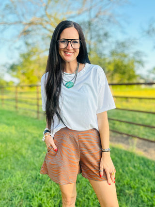 EZ Breezy Zebra Burnout Shorts-Shorts-2 Fly-Motis & Co Boutique, Women's Fashion Boutique in Carthage, Missouri