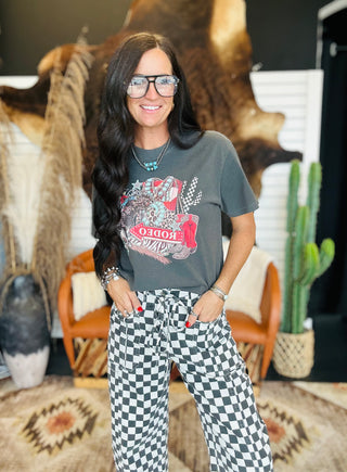 Fast Lane Black and White Barrel Jeans-Jeans-sterling kreek-Motis & Co Boutique, Women's Fashion Boutique in Carthage, Missouri