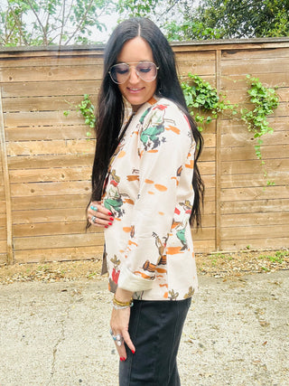 Wagon Wheel Western Print Blazer-Blazers-Howdy Hanny-Motis & Co Boutique, Women's Fashion Boutique in Carthage, Missouri