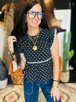 Dottie Black and White Polka Dot Top