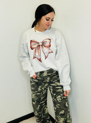 Football Bow Game Day Sweatshirt-graphic Sweatshirt-Dash Forward-Motis & Co Boutique, Women's Fashion Boutique in Carthage, Missouri
