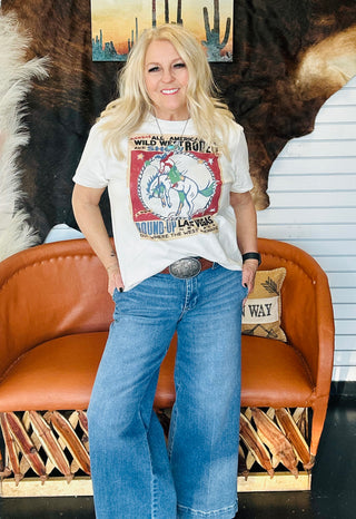 XOXO Wild West Rodeo Boxy Graphic Tee-Graphic Tees-XOXO ART & Co-Motis & Co Boutique, Women's Fashion Boutique in Carthage, Missouri