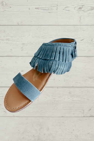 Fringe Star Naughty Monkey Teal Sandal-Sandals-Naughty Monkey-Motis & Co Boutique, Women's Fashion Boutique in Carthage, Missouri