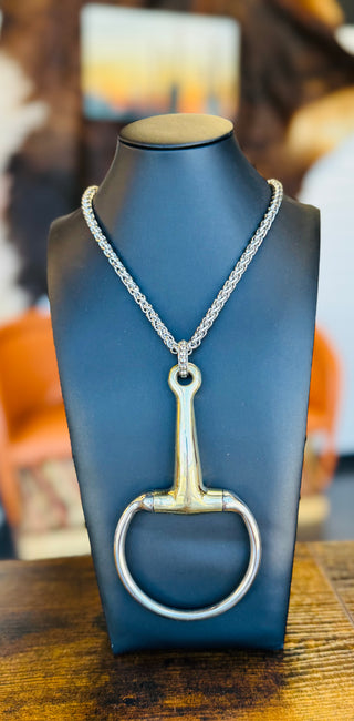 Bay Mixed Metal Snaffle Bit Necklace-Necklaces-V2-Motis & Co Boutique, Women's Fashion Boutique in Carthage, Missouri