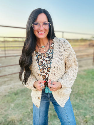 Ginny Cream Chunky Knit Cardigan-Cardigans-Listicle-Motis & Co Boutique, Women's Fashion Boutique in Carthage, Missouri