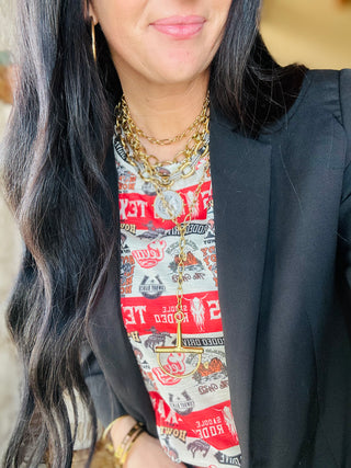 Two Tone Coin Necklace-Necklaces-ChanSutt-Motis & Co Boutique, Women's Fashion Boutique in Carthage, Missouri