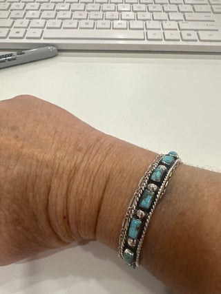 Cruz Authentic Turquoise Sterling Silver Cuff-Bracelets-Turquoise Heaven-Motis & Co Boutique, Women's Fashion Boutique in Carthage, Missouri