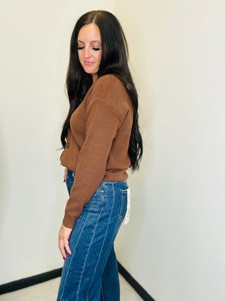 Button Front Cardigan Sweater Brown - Holly-Cardigans-Zenana-Motis & Co Boutique, Women's Fashion Boutique in Carthage, Missouri