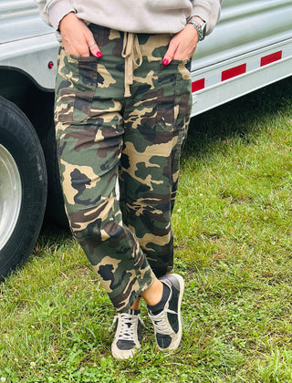 Bender Risen Barrel Camo Pants-Pants-Risen-Motis & Co Boutique, Women's Fashion Boutique in Carthage, Missouri