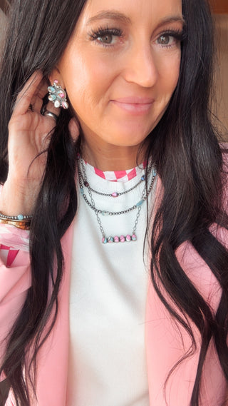 Desert Golden Hills Turquoise & Pearl Necklace