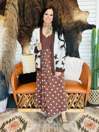 Hadley Horse Print Sweater Cardigan-Sweaters-ee: some-Motis & Co Boutique, Women's Fashion Boutique in Carthage, Missouri