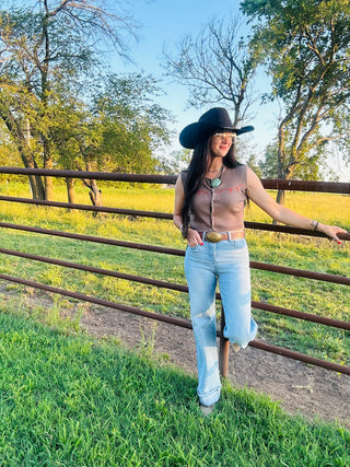Cowtown Baby Ribbed Sweater Vest-sleeveless-2 Fly-Motis & Co Boutique, Women's Fashion Boutique in Carthage, Missouri