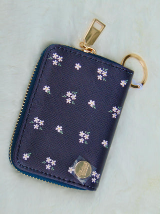 Navy Posies Zip Around Wallet-Wallets-Darling Effect-Motis & Co Boutique, Women's Fashion Boutique in Carthage, Missouri