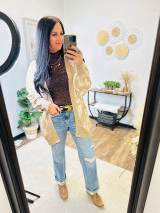 Coffee Sheer Layering Mesh Top - CoCo-Long Sleeves-Dear Lover-Motis & Co Boutique, Women's Fashion Boutique in Carthage, Missouri