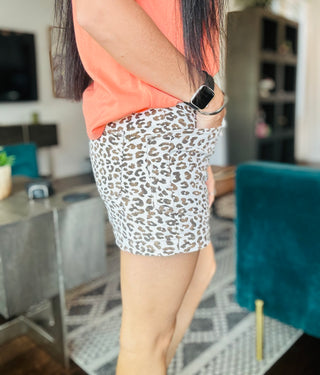 Corbin Cream Leopard Shorts-Shorts-Risen-Motis & Co Boutique, Women's Fashion Boutique in Carthage, Missouri