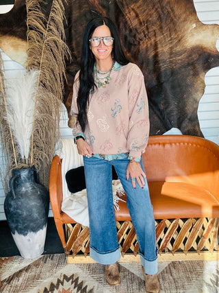 Clara Cowboy Print Sweatshirt