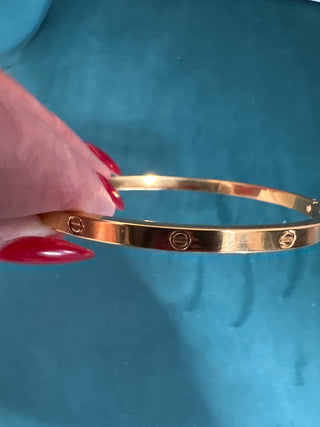 Gold Water Resistant Bangle Bracelet | The Nelson-Bracelets-Accessories Galore-Motis & Co Boutique, Women's Fashion Boutique in Carthage, Missouri