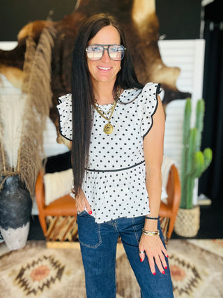 Dottie Black and White Polka Dot Top