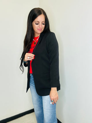 Classic Open Front Blazer in Black - Ruth-Blazers-Zenana-Motis & Co Boutique, Women's Fashion Boutique in Carthage, Missouri