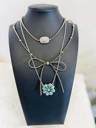Prescott Turquoise Cluster Necklace-Necklaces-Touch of Gallop-Motis & Co Boutique, Women's Fashion Boutique in Carthage, Missouri
