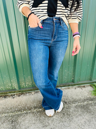 Nolan High Rise Wide Hem Flare Jeans-Jeans-Judy Blue-Motis & Co Boutique, Women's Fashion Boutique in Carthage, Missouri