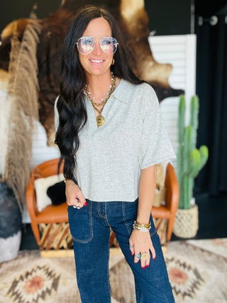 Meg Collard V Neck Sweater-Short Sleeves-HYFVE-Motis & Co Boutique, Women's Fashion Boutique in Carthage, Missouri