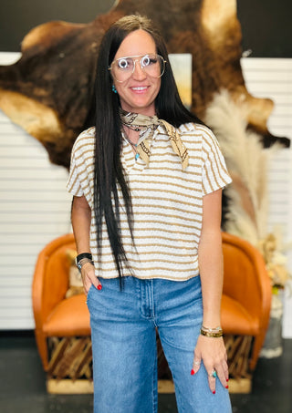 Robin Short Sleeve Striped Top-Short Sleeves-Zenana-Motis & Co Boutique, Women's Fashion Boutique in Carthage, Missouri