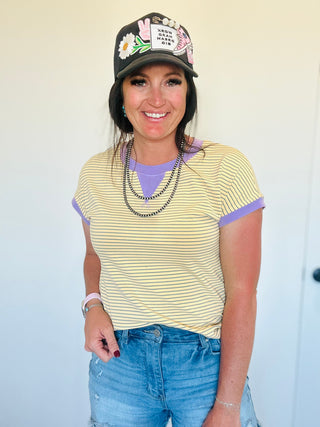 Micky Striped Short Sleeve Top-Short Sleeves-staccato-Motis & Co Boutique, Women's Fashion Boutique in Carthage, Missouri