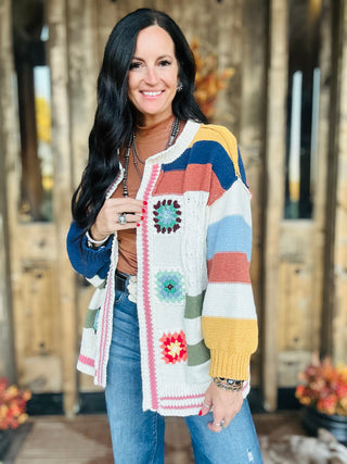 Cira Crochet Patchwork Cardigan