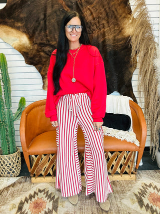 Kaylee Drop Shoulder Oversized Sweatshirt Red-Pullovers-HYFVE-Motis & Co Boutique, Women's Fashion Boutique in Carthage, Missouri