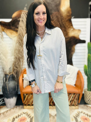 Amelia Long Sleeve Striped Blouse-Long Sleeves-blu pepper-Motis & Co Boutique, Women's Fashion Boutique in Carthage, Missouri