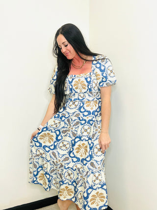 Kendra Short Sleeve Ruffle Dress-Dresses-GiGiO-Motis & Co Boutique, Women's Fashion Boutique in Carthage, Missouri