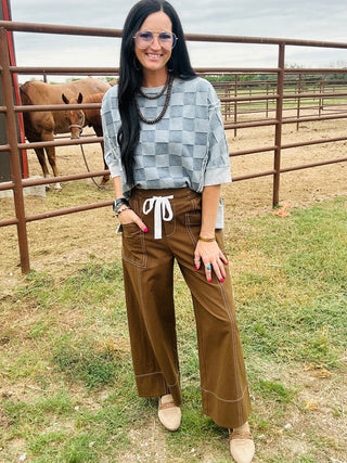 Jonah Wide Leg Brown Pants-Pants-Jodifl-Motis & Co Boutique, Women's Fashion Boutique in Carthage, Missouri