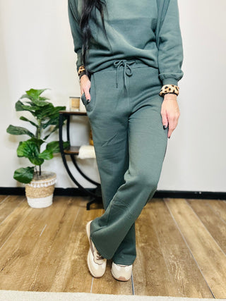 Sean Straight Leg Jogger - Green-Pants-Reflex-Motis & Co Boutique, Women's Fashion Boutique in Carthage, Missouri