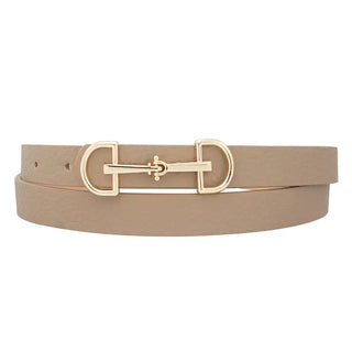 Lux Skinny Belt with D Ring Horse Bit Buckle-Belts-anbfashion-Motis & Co Boutique, Women's Fashion Boutique in Carthage, Missouri