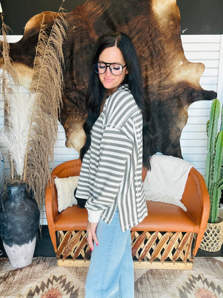 Elizabeth Striped Waffle Top