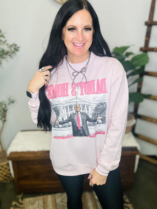 Pink Trump Daddy's Home Sweatshirt-Pullovers-Motis & CO-Motis & Co Boutique, Women's Fashion Boutique in Carthage, Missouri