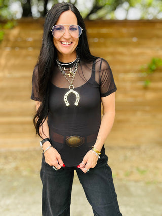 Brenda Basic Short Sleeve Mesh Top-Short Sleeves-Turquoise Haven-Motis & Co Boutique, Women's Fashion Boutique in Carthage, Missouri